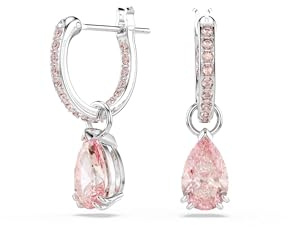 Swarovski Attract Droppörhängen, Päronslipning, Rosa, Rodiumpläterad