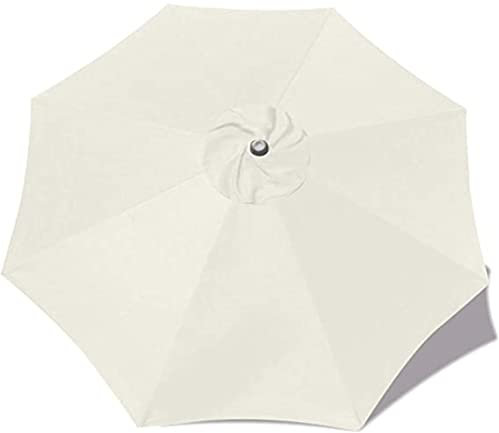 MYENA Sonnenschirm-Sonnenschirm-Sonnenschirm-Baldachin-Abdeckung, Terrasse Sonnenschirm, 2,7 m 8 Rippen Sonnenschirm Runde Regenschirm-Baldachin für den Außenbereich,Off White