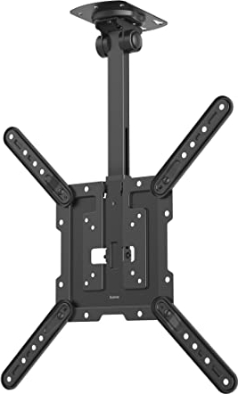 Hama TV Deckenhalterung 32“ - 65“ (Halterung für Fernseher schwenkbar, höhenverstellbar, Fernsehhalterung bis VESA 400x400 für LCD und OLED TVs, Traglast 40 kg, auch für Dachschräge) schwarz