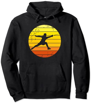 Fechten Degenfechten retro Sonnenuntergang Motiv für Fechter Pullover Hoodie