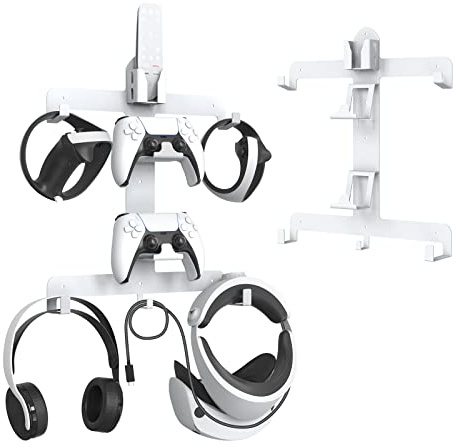 Für PSVR 2 Wandhalterung, Multifunktionale Aufbewahrungshalterung für VR Controller Gaming Headset Ladekabel, Display Halterung