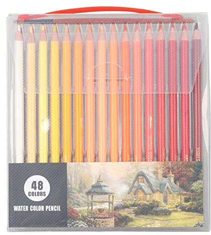 Watercolor Pencils Professional Vibrant Colors Pencils Set Water Soluble Colored Pencil Set Soluble Colored Pencil Kit (48 Colors)