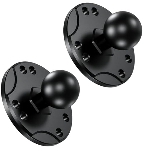 BRCOVAN 2St, 1'' Kugelhalterung mit 4-Loch-AMPS Runder Plattenbasis | mit Aluminiumlegierung Basis & TPU Kugel, Kompatibel mit RAM Mounts B Größe 1 Zoll / 2,54 cm Kugel Doppelsockelarm