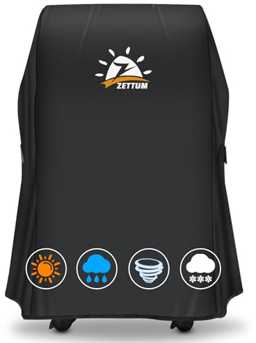 Zettum Grillabdeckung 76 cm - 7105 Grill Abdeckung für Weber Spirit 210 Grill, Heavy Duty & Wasserdicht, PU abdeckhaube für Weber Spirit E-210 mit klappbarer Seitenablage (76 L x 66 B x 109 H cm)