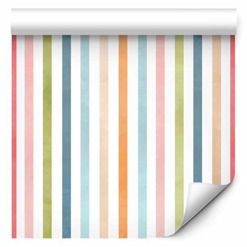 murando - Fototapete Vlies farbige Streifen m, Schlafzimmer, Wohnzimmer | Full HD Druck, 3D-Effekt, lichtbeständige Farben, ideal fürs Wohn- oder Schlafzimmer, schnelle Montage, lichtbeständig, edel