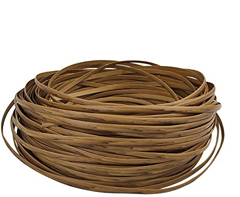 YebiO Osier de Rotin En Plastique 8.5Mm 55M Bande de Rotin Pe Pour La Réparation de Meubles En Rotin Extérieur, Osier En Plastique Pour La Restauration de Meubles de Patio/Light Brown