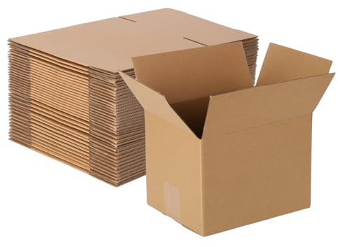 zmybcpack 40 pack 8x6x6 inch Cardboard Box Mailers, Kraft Corrugated Mailer Cardboard Shipping Boxes For Small Business, Mailing, Packing and Storage