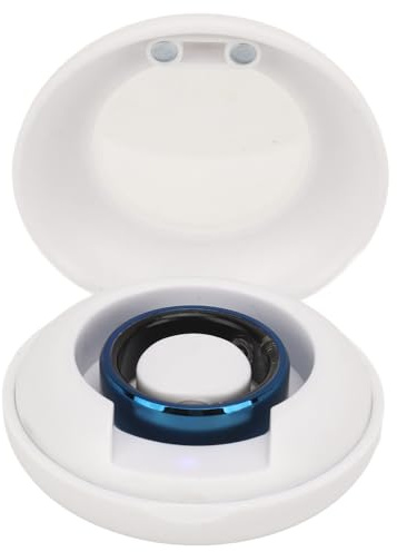 Zunate Anillo Inteligente, Anillo Inteligente Impermeable IP68 Azul con Aplicación para Hombres y Mujeres, Anillo de Seguimiento de Salud Impermeable IP68 (No. 8)