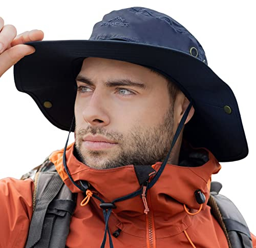 Comhats Großer Sonnenhut für Herren XL-XXL - Breite Krempe UV-Safari-Bonnie-Hut für Sommer, Outdoor, Wandern, Angeln, Winddicht, 60-66 cm