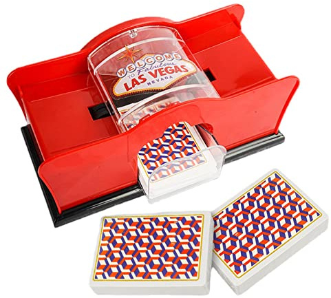 Whrcy Mischmaschine Karten– Kartenmischmaschine Mit Kurbel,Handbuch Zum Kartenmischgerät | Einfacher Kartenmischer Mit Handkurbelsystem Für Heimkartenspiele, Reisen, Poker, Blackjack, Rommé