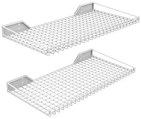 Ultrawall Wall Mounted Storage Shelf for Garage, 2 Pack Metal Shelf Rack, Heavy-Duty Wall Organizer Shelves Suitable for Shop, Shed, Garage 23.5inch x 12inch(White)