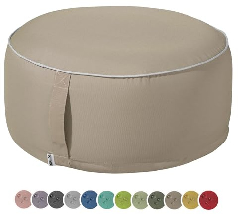 heimtexland Outdoor Pouf wetterfest Garten Hocker Typ551 Taupe