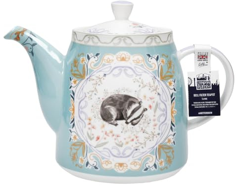 London Pottery Teiera classica in ceramica a forma di campana, 1 litro, in acciaio inox, infusore per tè pomeridiano in stile inglese