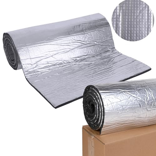 Pamatio Dämmung Isolierung Dämmmatte Schallschutzmatte Auto Selbstklebend Folie Isoliermatte Motorhaubendämmung Mattenrolle 10mm Dämmdicke (10mm x 50cm x 200cm)