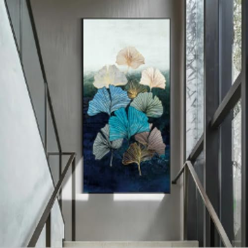 NXMYDBD Nordic Abstract Ginkgo Biloba Poster, moderner Stil, Leinwanddruck, Dekoration, Bilder, Zimmer, Wandkunst, Heimdekoration, 70x140cm (28x55 Zoll), ungerahmt