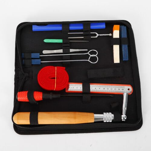 TuliperMood Klavier-Stimmset, Klavier Stimmschlüssel Stimmen Stimmhammer Zubehör mit Tasche Piano Tuning Set, professionelles Klavier-Stimmgerät-Set