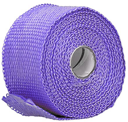 Film d'échappement, Ruban d'isolation Thermique de 5 M en Fibre de Verre avec Rouleau d'enveloppe, Attache en Acier allié pour Gaine de Tapis pour Voiture Moto Noir (PURPLE)