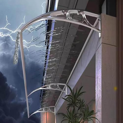 Generisch Vordach für Haustür Eingangstür Vordach,Vordach Haustür Mit Seitenteil Aluminium Metallgestell,Für Vorder- Und Hintertüren/Dach/Terrasse/Veranda,120x150cm/47x59in