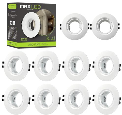 Maxled, Light is Led! 10 Pack LED Infällningsstrålare Ram GU10 Ø55-80mm Håldiameter PC LED Spots Takspotlights Infällningsarmaturer för Ljuskällor TakInfällningsring (Rund Vit)