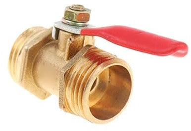 JOSUR 1 Stück Messing-Kugelhahn, BSP-Außengewinde mit rotem Hebelgriff, Verbindungsstück, Rohrverschraubung, Koppler-Adapter(3/8)