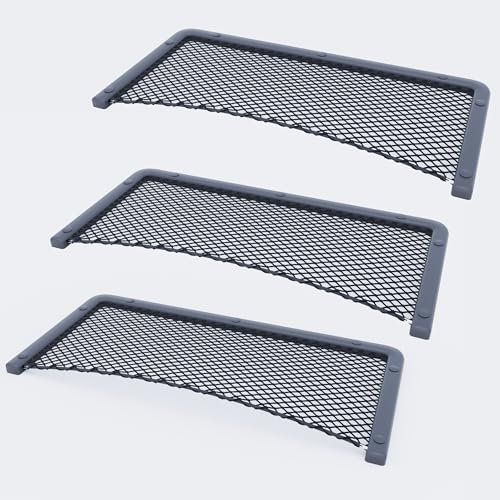 Vicera Aufbewahrungsnetz Wohnmobil mit Rahmen 3 Stück - Stabiles Ablagenetz Camper, Gepäcknetz für Ordnung im Auto