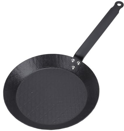 Asixxsix Sartén de Acero Al Carbono, Sartén Antiadherente sin Humo, Agarre Cómodo, 20 Centímetros