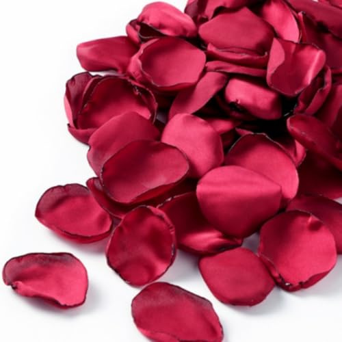 GemJelry 200Pcs Silk Rose Petals Large Artificial Scatter Flower Petals with Gift Box for Bridal Shower Romantic Night Wedding Aisle Reception Table Centerpieces Decor