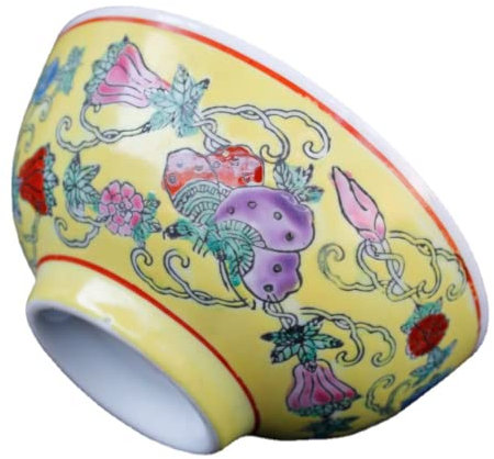 SDGBCXD, Keramikskål, Kinesisk antik palatsstil porslinsrisskål, 11,5 cm 4,5 tum varor Handmålad pastellmelonfjäril Hushållskeramisk servis Måltid,Jingdezhen porslinsskål
