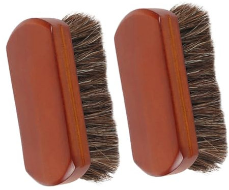 VERDANVERSE Brosse à Bottes en CRIN de Cheval 2 Pièces en Bois Marron pour Nettoyage et Polissage, et Polyvalente pour Entretien des Chaussures