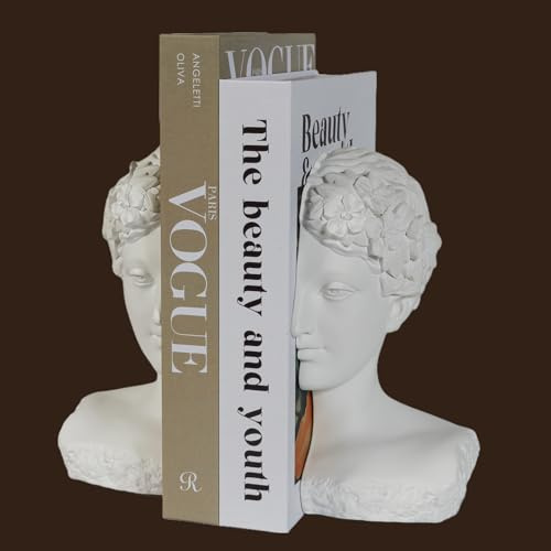 Dekorative Buchstützen aus Stein für schwere Bücher, Denker-Statue, Buchhalter für Regale und Schreibtisch, abstrakte Dekoration, Vintage, ästhetische Buchstützen, Stopper, moderne