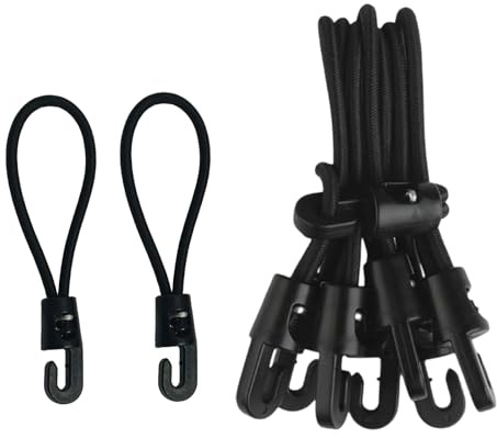 Hurifeng Spanngummi mit Haken 20 Stück – 4mm Nylon Gummiseil mit Kunststoffhaken für Camping, Planen, Zelte und mehr (10cm)