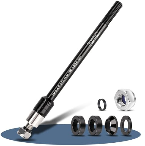 WingFly Steckachse mit Fahrrad Achsadapter, M12 160-178 mm Steckachse Adapter, Einstellbare Schaftlänge, Steckachse kompatibel mit den meisten Fahrradanhänger kupplungen (M12 x 1.75)