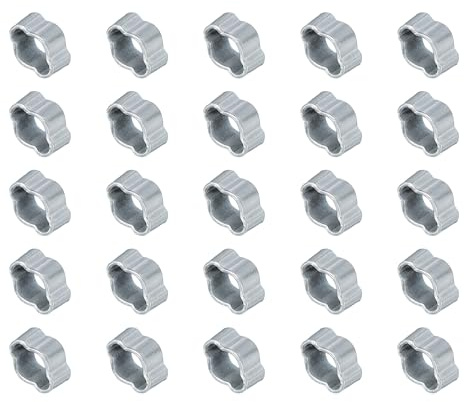 PATIKIL 25 Pack 3-5mm Collier Double Oreille, Collier À Serrage En Acier Galvanisé Pour Raccord De Tuyau De Carburant Essence, Finition Argentée