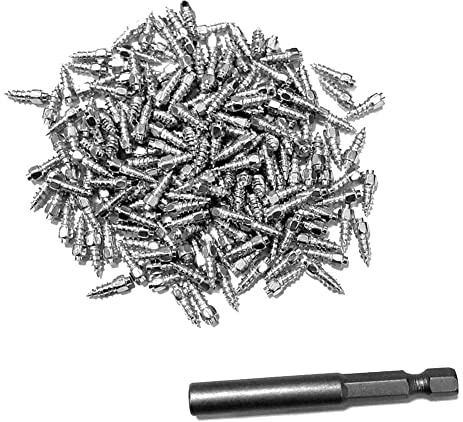 Terphadp 200 PièCes 4X12Mm Roue Cosses Neige Vis Pneu Goujons AntidéRapant Chute Pointes pour Voiture Moto VéLo