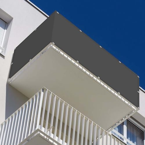Vela Ombreggiante Tenda 380 x 435 cm 98% Protection Contre Les Rayons UV Tende per Pergolato Protezione Solare Antivento con Fune per Recinzione Giardino Terrazzo, Grigio Scuro