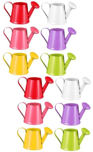 BESTonZON 12 pezzi Mini Annaffiatoio per Piante Decorazione da Scrivania Modellino Annaffiatoio Simulato Accessorio per Giardinaggio e Paesaggio Resistente