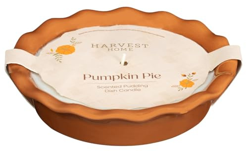 Pudding Dish Candle - Pumpkin Pie - Blending The Irresistible Aromas of Freshly Baked Pie Wrapped in A Cosy and Decorative Pie Dish, This Seasonal Candle Adds A Touch of Vintage Charm to Any Space
