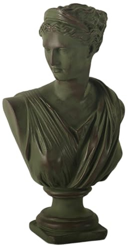 12.5 Estatua griega de resina de Diana, estatua clásica de busto de cabeza de mitología griega romana, figuras de escultura de resina para el hogar, mesa de café, oficina, decoración de estantería, a