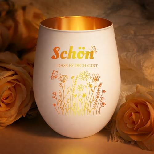 Windlicht Mit Gravur, Schön DASS Es Dich Gibt Geschenke, Windlicht Personalisiert, Geschenk Ideen Für Frau, Freundin, Geeignet Für Weihnachten, Valentinstag, Geburtstag Oder Mehr