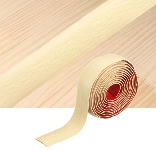 QUARKZMAN Bodenübergangsleisten 3 m x 4cm(LxB) Selbstklebende Vinyl-Bodenkantenleiste PVC-Boden Flache Trennleiste Abdeckleisten Zum Verbinden Von Bodenfugen Ahorn Holzmaserung