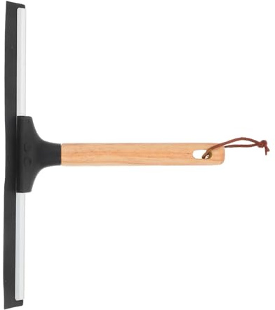 Garneck Raschia vetri con manico in legno 25 CM per vetri auto doccia strumento per pulizia porte doccia in vetro con gancio per bagno e cucina