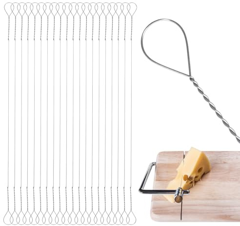 Elegaperma 20pcs Cheese Cutter Wire Kit, Stainless Steel Cheese Slicer Wire Replacement, 5.5 Inch Wires for Cheeses Slicer Cutting Butter & Cheeses Silver