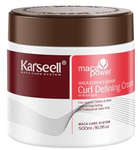 Karseell Lockkräm 500 ml – Definierande Curl Cream lockförstärkare & lockkontroll, lockkräm för lockigt och vågigt hår