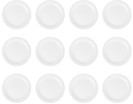 Olympia Athena Narrow Rimmed Plates 254 Mm/10 Inch (Pack Of 12), White Porcelain, Dinner Plate Set, Restaurant Tableware, Dinnerware - Microwave Safe, CF364