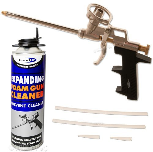 Professional Expanding Foam Gun Applicator & 500ml Solvent Cleaning Can