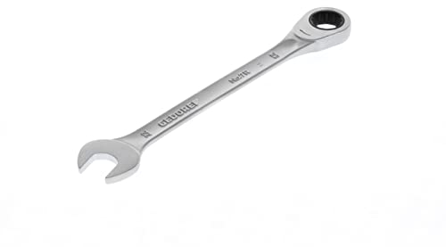 GEDORE Maulschlüssel mit Ringratsche, SW 22 mm, flach, 12-kant, UD-Profil, Schraubenschlüssel, 7 R 22