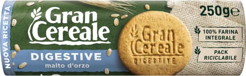 Gran Cereale Biscotti Digestive con Malto D'Orzo, Biscotti Digestivi Ricchi di Fibra e Fosforo - 250 g