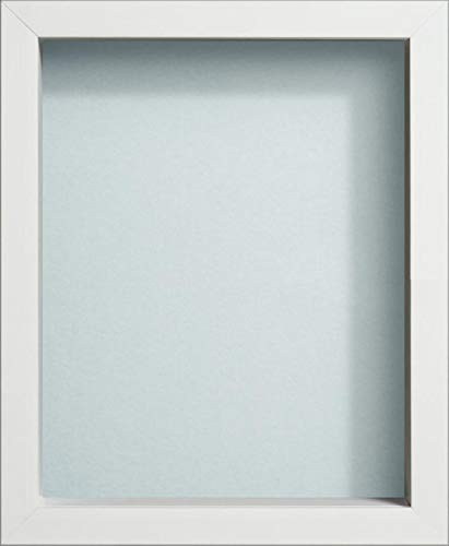 Frame Company Radcliffe White Box Frame, Light Blue Backing, 30x20 | Fits a 30x20 photo, 33mm usable depth, Overall approx 80.2x54.8cm, Perspex Front