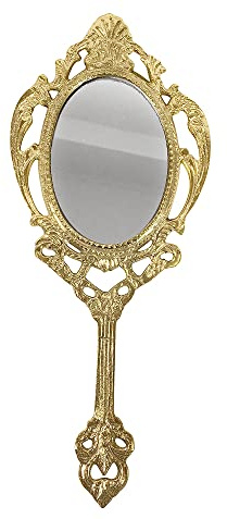 zeitzone Handspiegel Prinzessin Gold Barock Schminkspiegel Antik-Stil Karneval Halloween