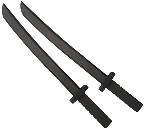 Katara 1771 - Schwarze Schaumstoffschwerter Set (2 Stück), Ninja Kostüm Verkleidung – Ungefährliches Accesoire (55 cm)